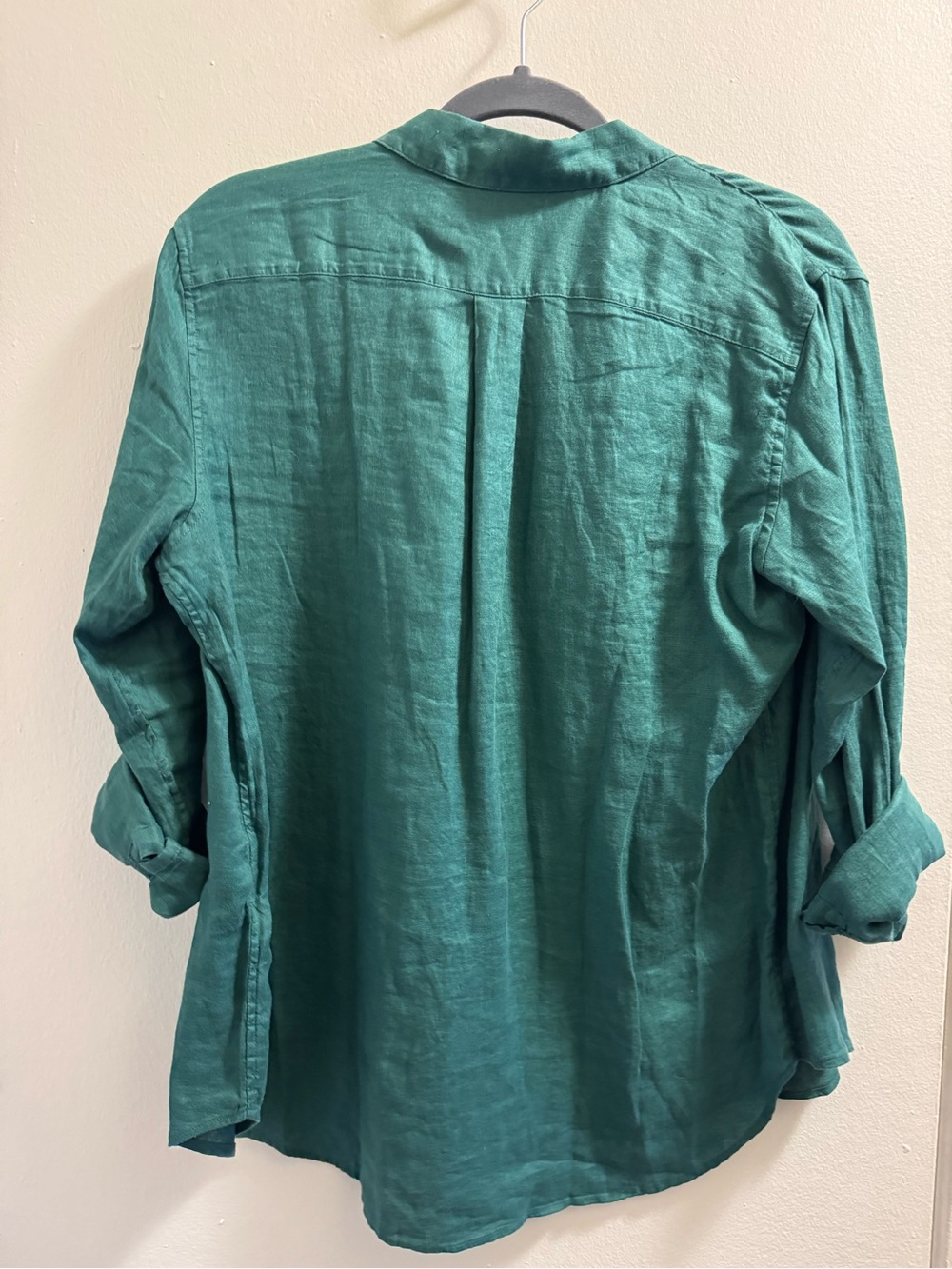 Uniqlo Forest Green Linen Shirt - Picture 2 of 6